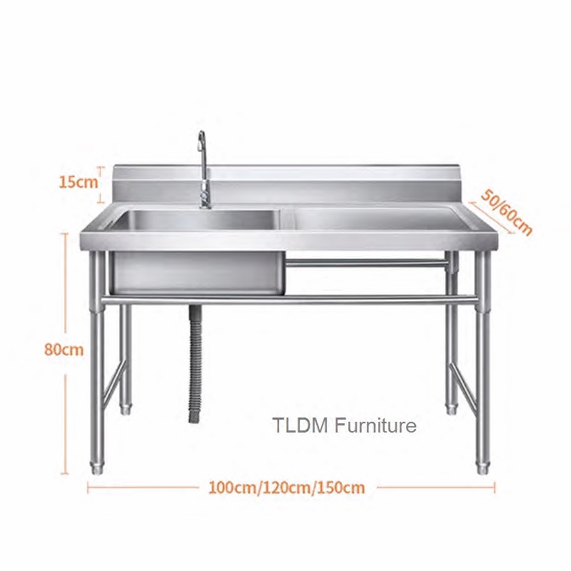 Commercial Kitchen Double Sink - Spoelbakken voor buiten Commerciële roestvrijstalen afwasbak