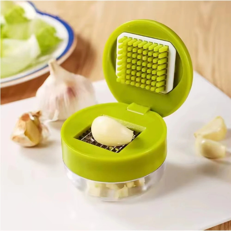 Commercial Kitchen Utensil Organizer - Handmatige knoflookpers, -snijder, -rasp met opvangbak,