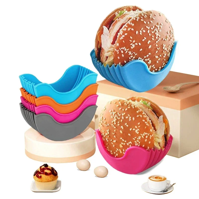 Commercial Kitchen Utensil Holder - 1/4 Stuks Siliconen Burger Lade Herbruikbare