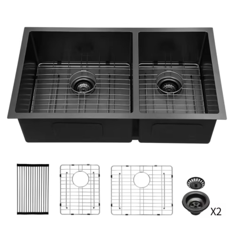 Commercial Kitchen Double Sink - ATV Moderne Grote Dubbele Spoelbak Keukenkraan