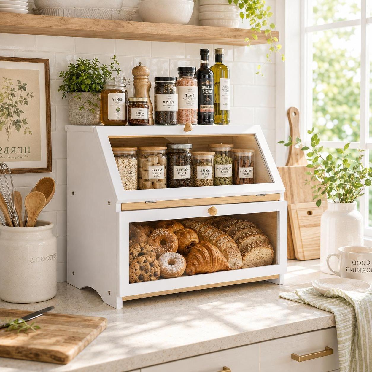 HOMEKOKO Dubbellaagse Brooddoo - Commercial Kitchen Utensil Organizer recensie en prijs