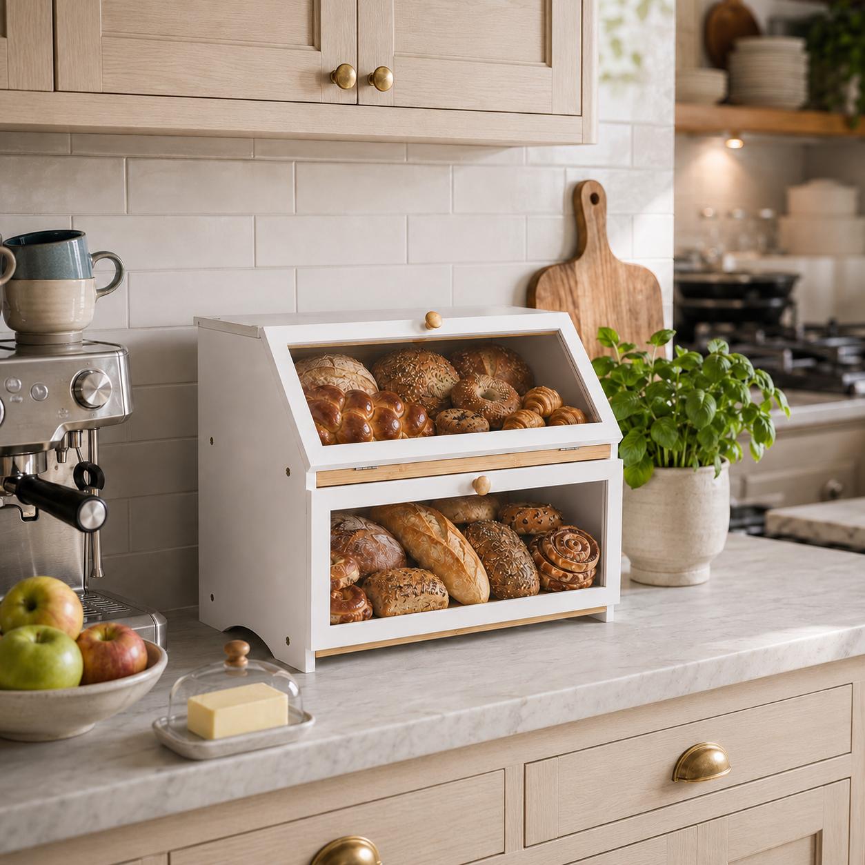 HOMEKOKO Dubbellaagse Brooddoo - Commercial Kitchen Utensil Organizer recensie en prijs