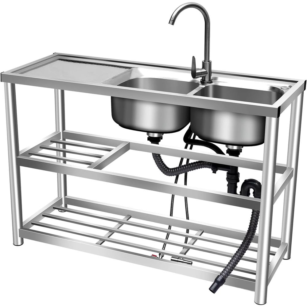 2 commerciële keuken spoelbakk - Commercial Kitchen Double Sink recensie en prijs