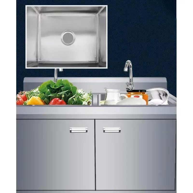 Commerciële metalen spoelbakke - Commercial Kitchen Double Sink recensie en prijs