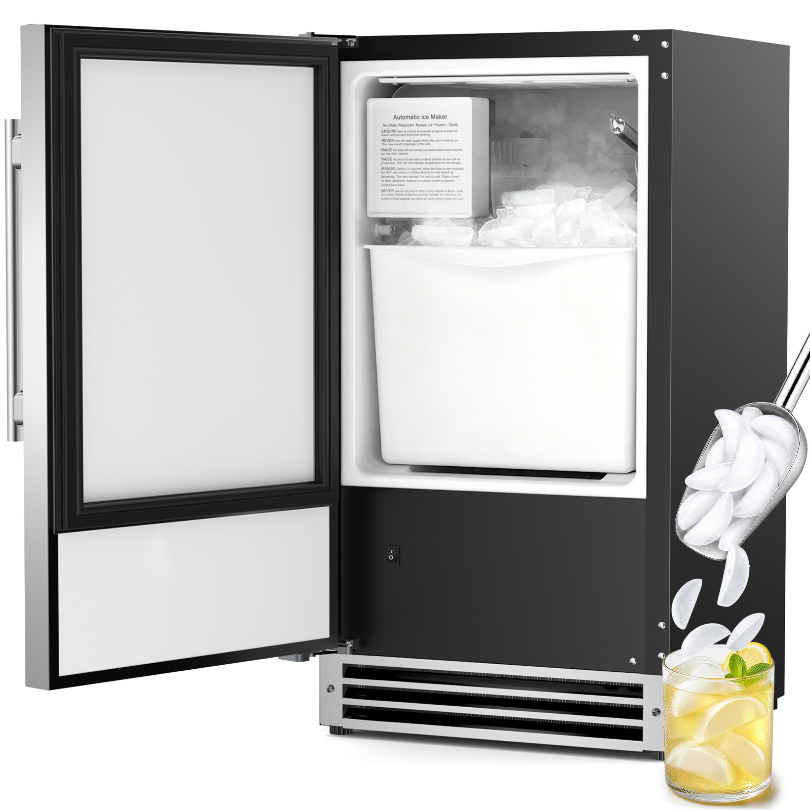Onderbouw-ijsmaker, halvemaanv - Commercial Kitchen Bin recensie en prijs