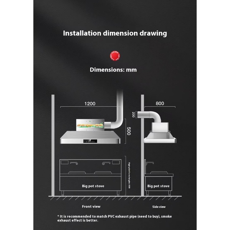 Centrale keuken afzuigkap van  - Commercial Kitchen Hoods recensie en prijs